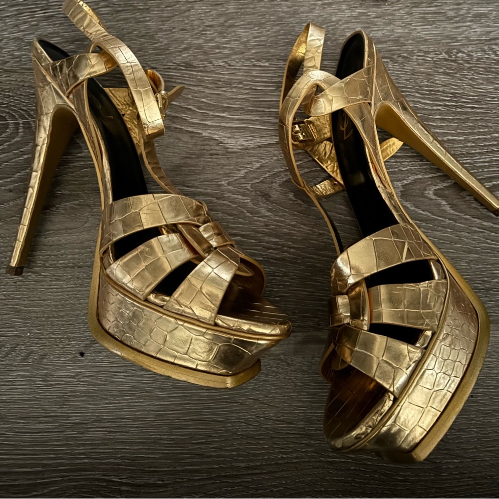 Yves Saint Laurent YSL Gold Tribute Sandal